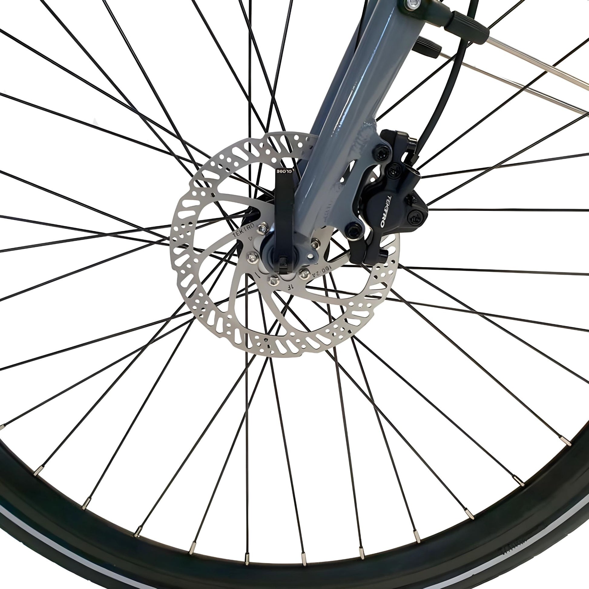 Rear wheel disc brake on Geobike E-Urban e-bike